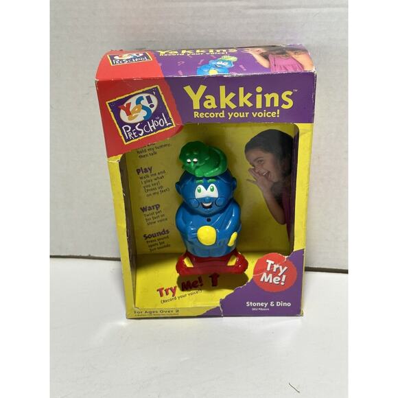 Rare 1997 Yes! Preschool Yakkins STONEY & DINO record your voice Need Batery VTG - Picture 1 of 6